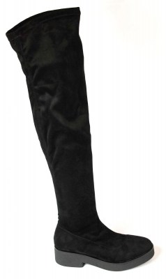 INUOVO SAPPHO black nero stivali donna sopra ginocchio elasticizzati