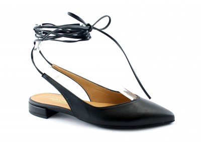 NACREE 521T043 nero scarpe donna ballerina punta lacci alla caviglia