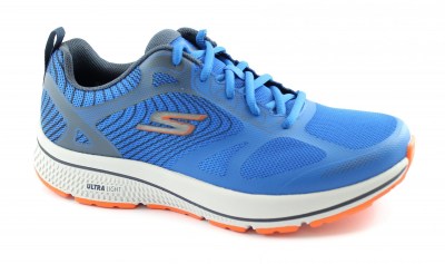 SKECHERS 220035 GO RUN consistent blu orange scarpe uomo sneakers lacci
