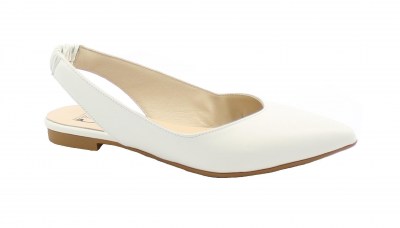 DIVINE FOLLIE G403 nappa bianco scarpa sabot donna ballerina elastico punta