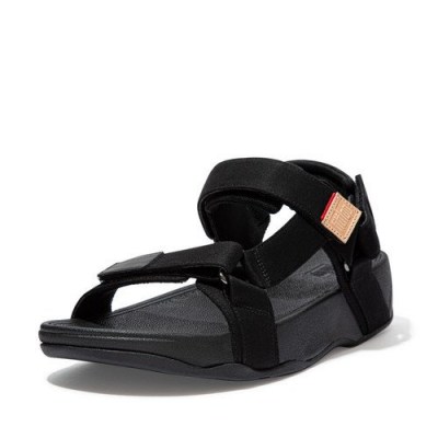 FitFlop RYKER CANVAS BACK STRAP SANDALS ALL BLACK