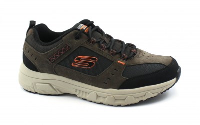 SKECHERS 51893 OAK CANYON  chocolate black marrone scarpe uomo  sneakers memory foam outdoor