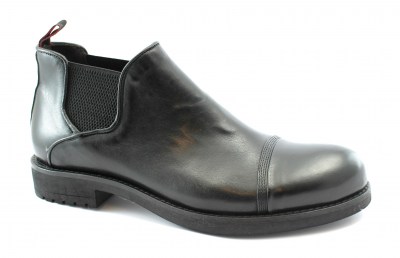 J.P. DAVID 925/190 nero scarpe uomo stivaletto tipo beatles elastico pelle