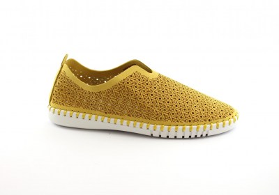 GRUNLAND SAYO SC2552 giallo scarpe donna flessibile slip on tessuto