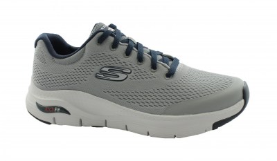 SKECHERS 232040 ARCH FIT gray navy grigio scarpe uomo sneakers lacci tessuto