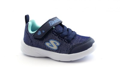 SKECHERS 302885N EASY PEASY blue turquoise scarpe bambina sneakers strappo lacci elastico lavabili