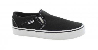 VANS ASHER QM1871 black white nero  scarpe donna sneakers slip on elastico