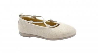 GRUNLAND GOOD SC5280 25/27 platino beige scarpe ballerina bambina laccio elastico glitter
