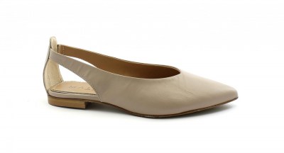 MALLY 6817 NIVOLET grigio beige scarpa bassa donna punta ballerina pelle elastico
