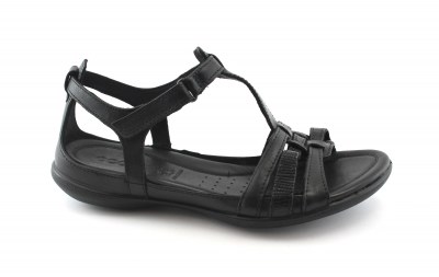 ECCO 240873 FLASH black nero scarpe donna sandalo strappo pelle