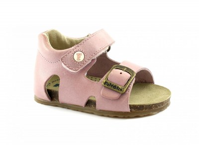 FALCOTTO BEA 0737 pink rosa scarpe sandali bambina tallone pelle strappo fibbia
