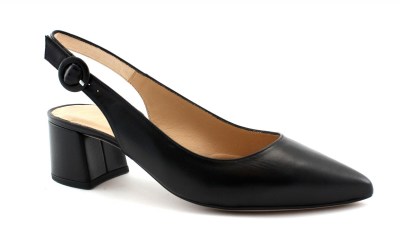 UNISA JUAN black nero scarpe donna decolletè sandalo punta tacco pelle