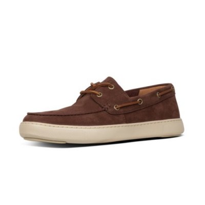 FitFlop LAWRENCE BOAT SHOES CHOCOLATE BROWN